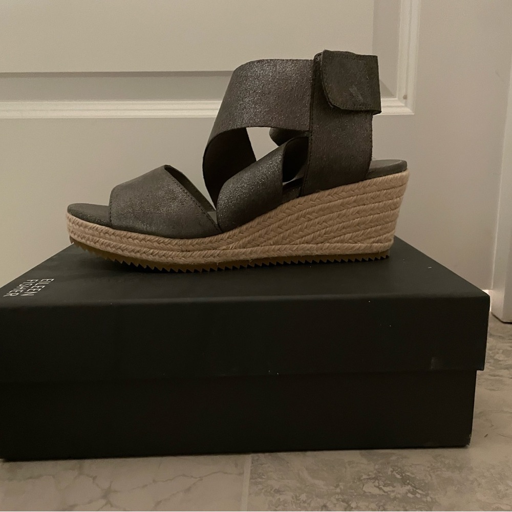 Eileen Fisher Sandals - leather espadrilles summer - Picture 4 of 7